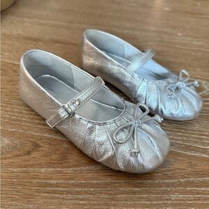 Zara Silver Kids Ballet Flats